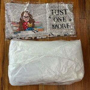 Book lover Christmas Gift Pillow 18” Just One More Glasses Girl Brown Hair